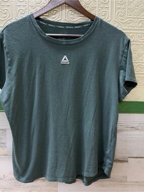 Reebok Delta Logo Short Sleeve Tee Green Large